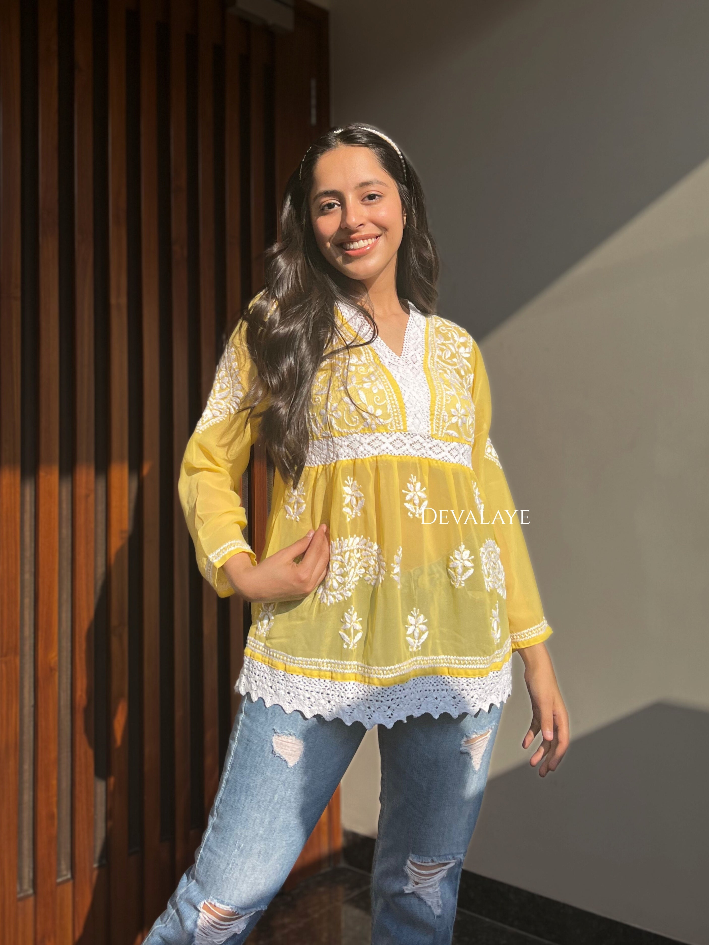 Lace Top Yellow Paisley