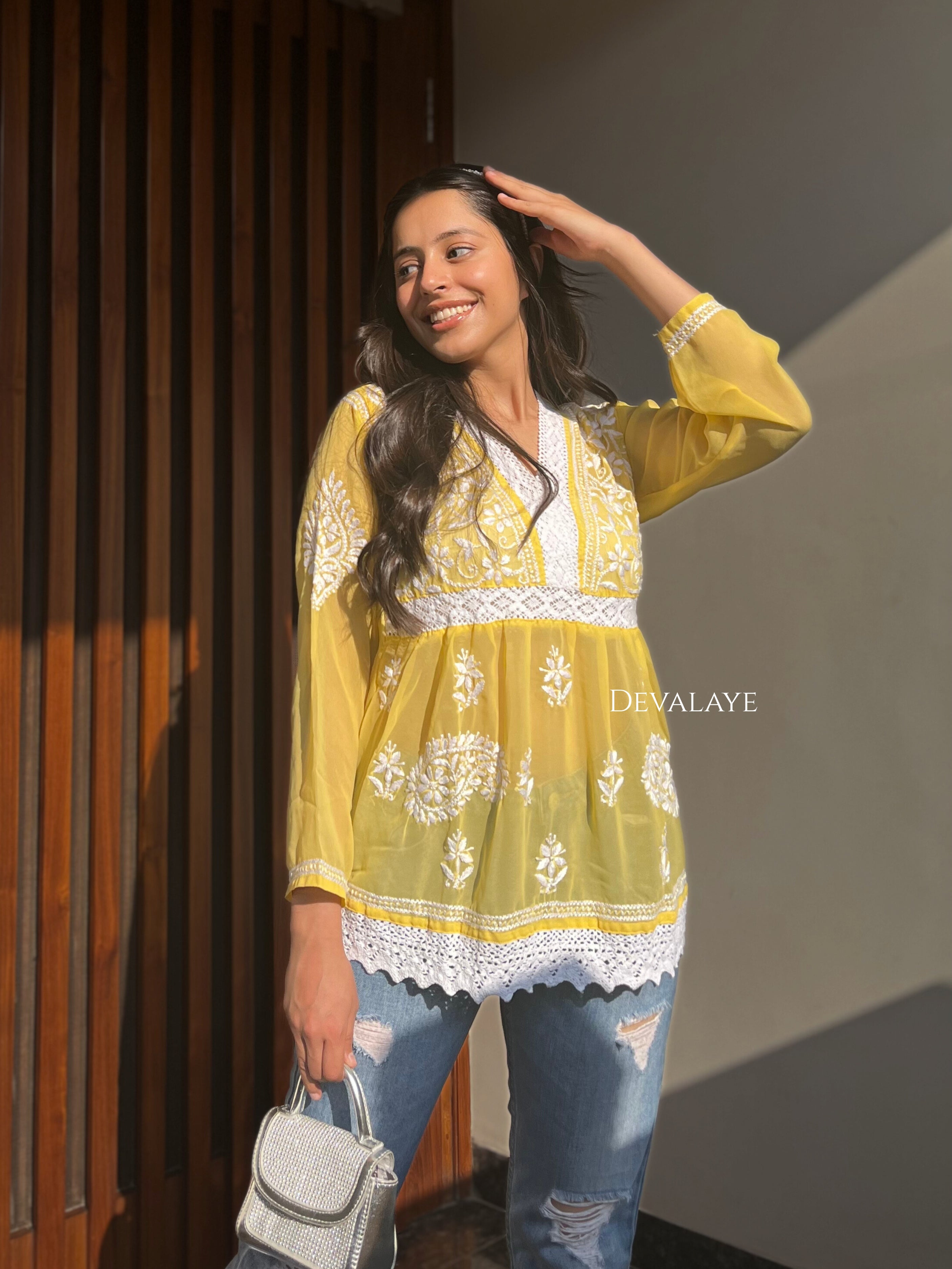 Lace Top Yellow Paisley