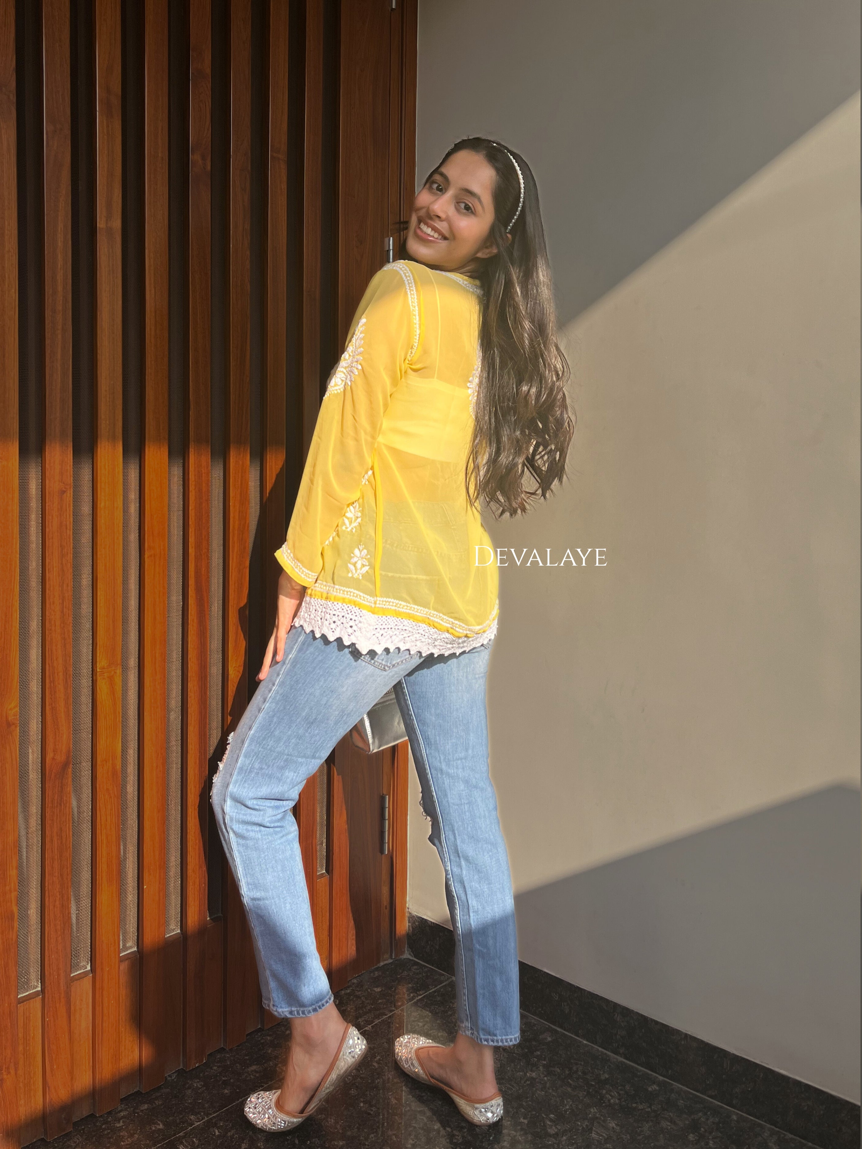 Lace Top Yellow Paisley