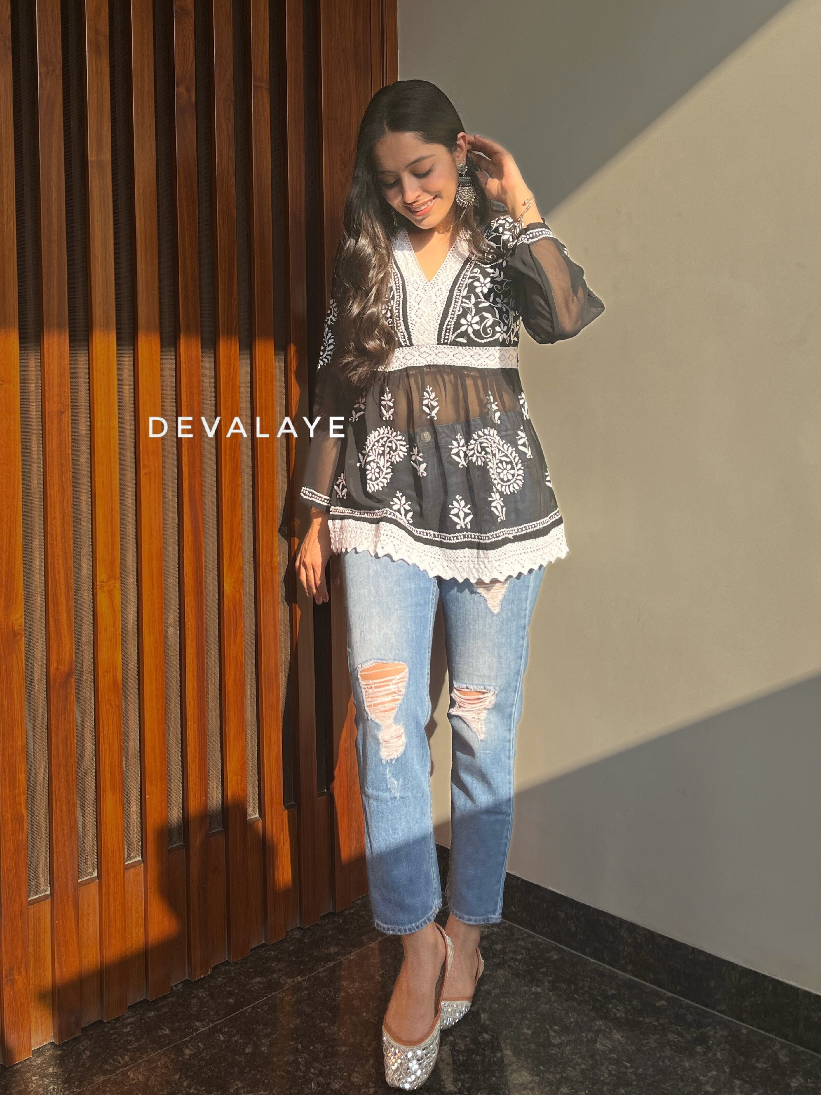 Lace Top Black Paisley